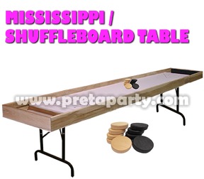 Bring this old school-classic game to your next party and let your guests be entertained by a few games of Mississippi (Canadian-style). Or try your luck at Shuffleboard, from Montreal's Pret-A-Party