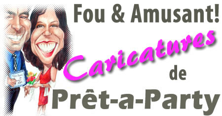 Caricaturists for all of your parties, events and fund raisers, from Montreal's Pret-A-Party