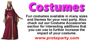 Costumes in many sizes for your next costume party or Halloween from Montreal's Pret-A-Party