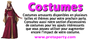 Costumes en plusieurs tailles pour votre prochaine party d'Halloween, du Prêt-à-PARTY à Montréal