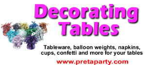 Table decorations, balloon weights, party centerpieces, confetti and much more from Montreal's Pret-A-Party