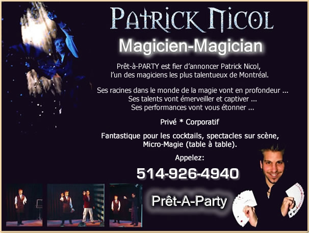 Magiciens professionnels effectuera la magie pour vos invités, garantissant le succès de votre party. Prêt-à-PARTY de Montréal - vous apporter tous les éléments d'une fête inoubliable!